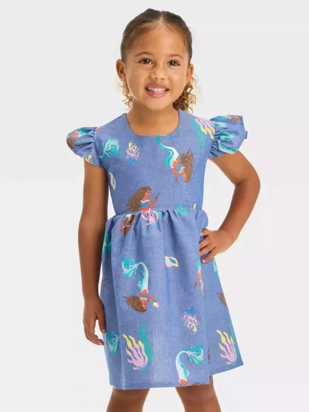 Girls' the little Mermaid Blue Dress